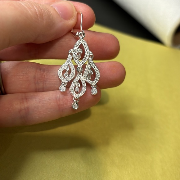 Sterling silver chandelier style fancy earrings - Picture 2 of 2